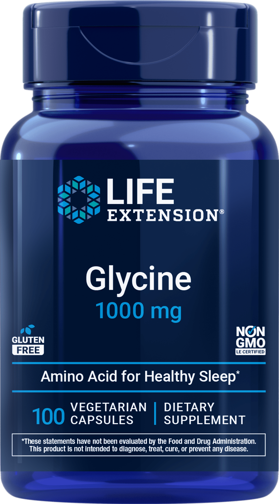 Life Extension Glycine 1000 mg, 100 vegetariske kapsler