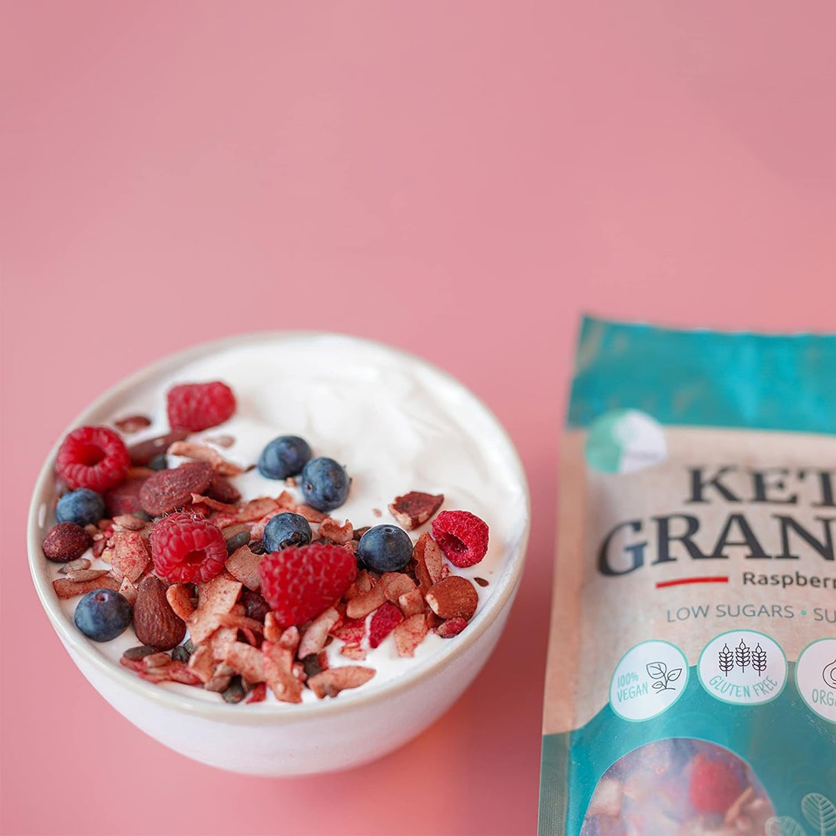 Go-Keto Bio Keto Granola - Raspberry - Uno Vita AS