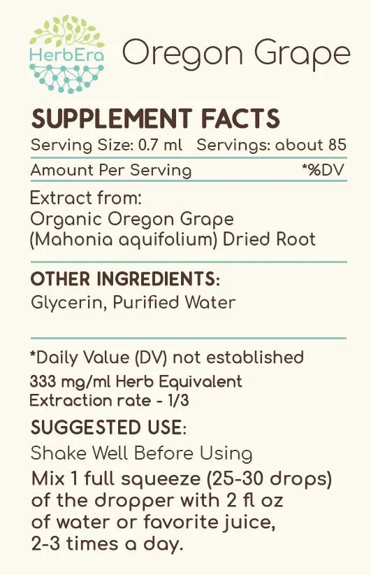 HerbArea Oregon Grape Tincture - Uno Vita AS