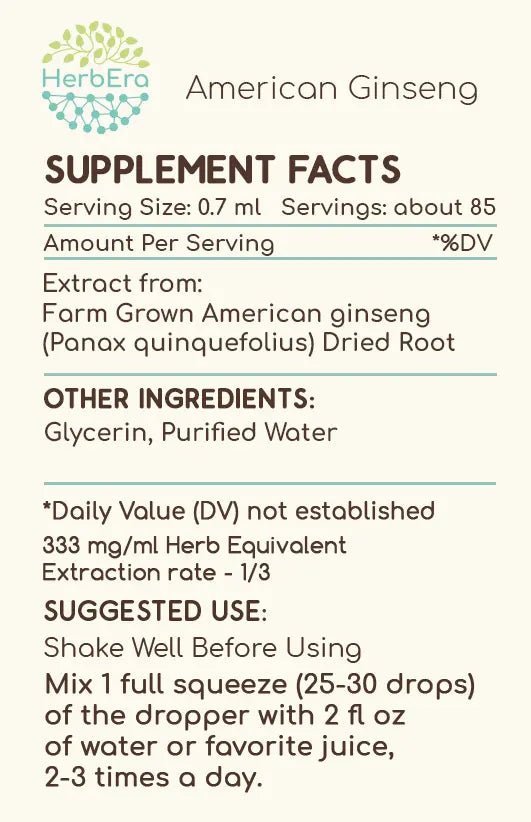 HerbEra American Ginseng Tincture - Uno Vita AS