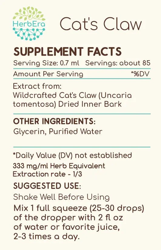 HerbEra Cat's Claw Tincture - Uno Vita AS