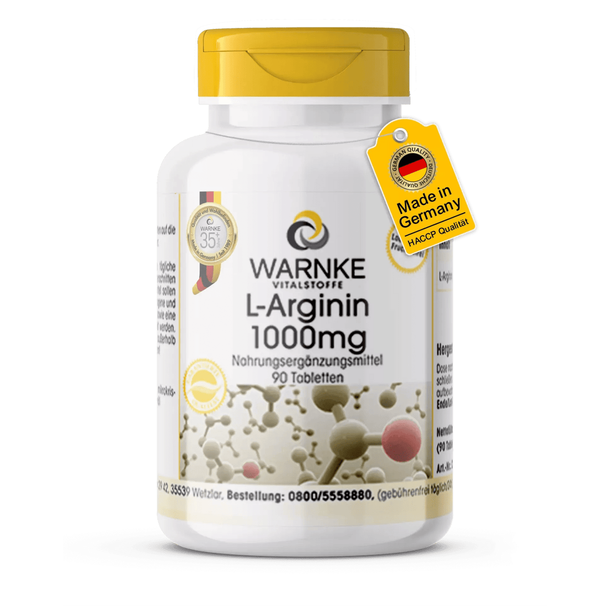 L-Arginine 1000 mg - 90 Tablets - Vegan - Uno Vita AS