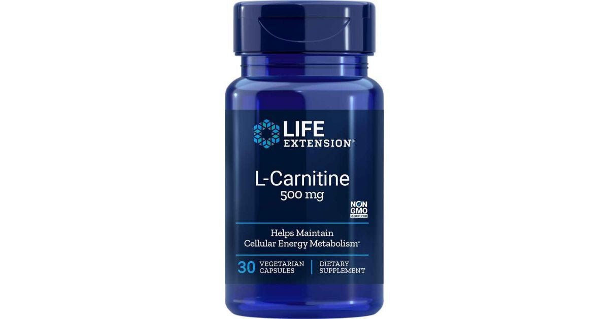 Life Extension L Carnitine 500 mg 30 vegetarianske kapsler Life Extension L Carnitine 500 mg 30 vegetarianske kapsler