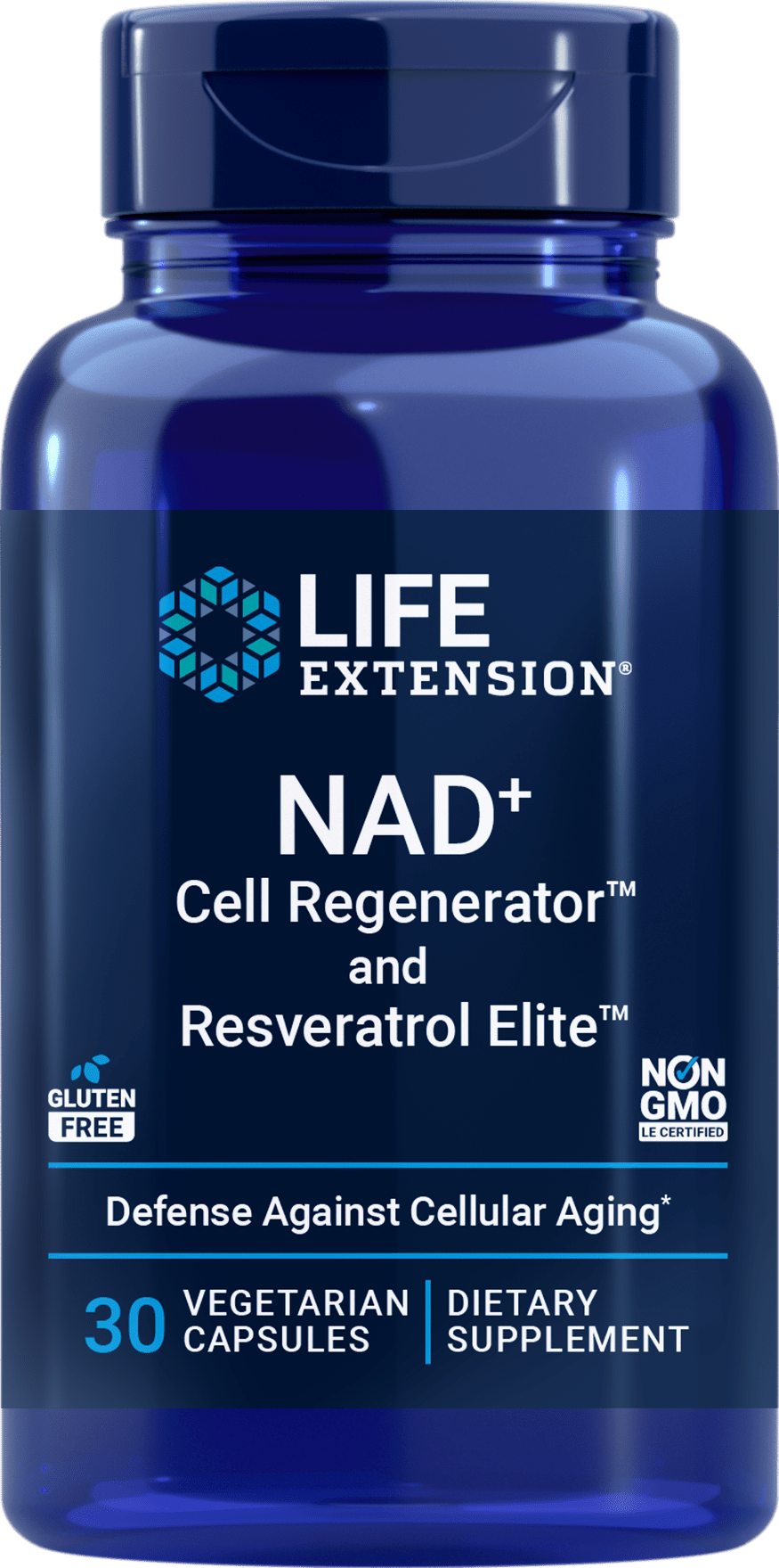 Life Extension NAD+ Cell Regenerator and Resveratrol Elite, 30 vegetariske kapsler