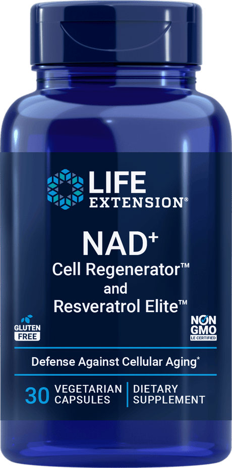 Life Extension NAD+ Cell Regenerator and Resveratrol Elite, 30 vegetariske kapsler