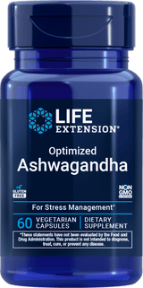 Life Extension Optimized Ashwagandha, 60 vegetariske kapsler for stresshåndtering