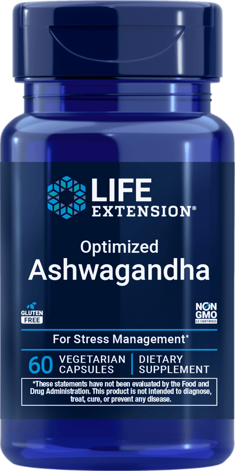 Life Extension Optimized Ashwagandha, 60 vegetariske kapsler for stresshåndtering