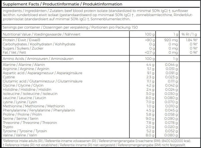 Paleo Beef Blood Protein Isolate – Grass - Fed – 150 gram - Uno Vita AS