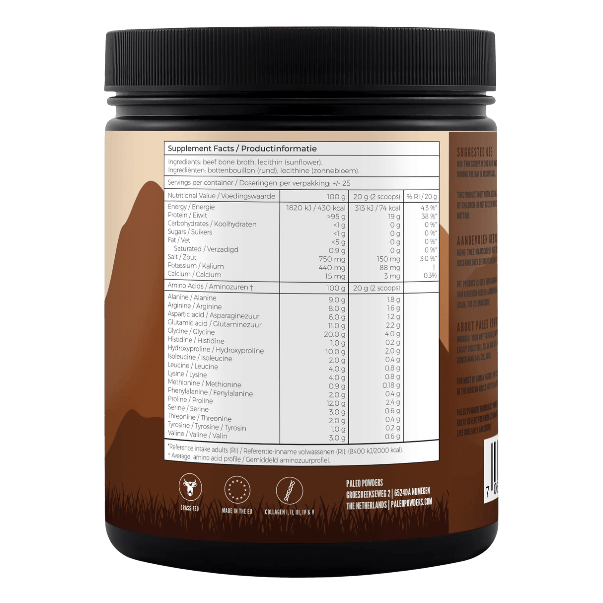 Paleo Collagen Hydrolysate – Grass-Fed (500 grams) - Uno Vita AS
