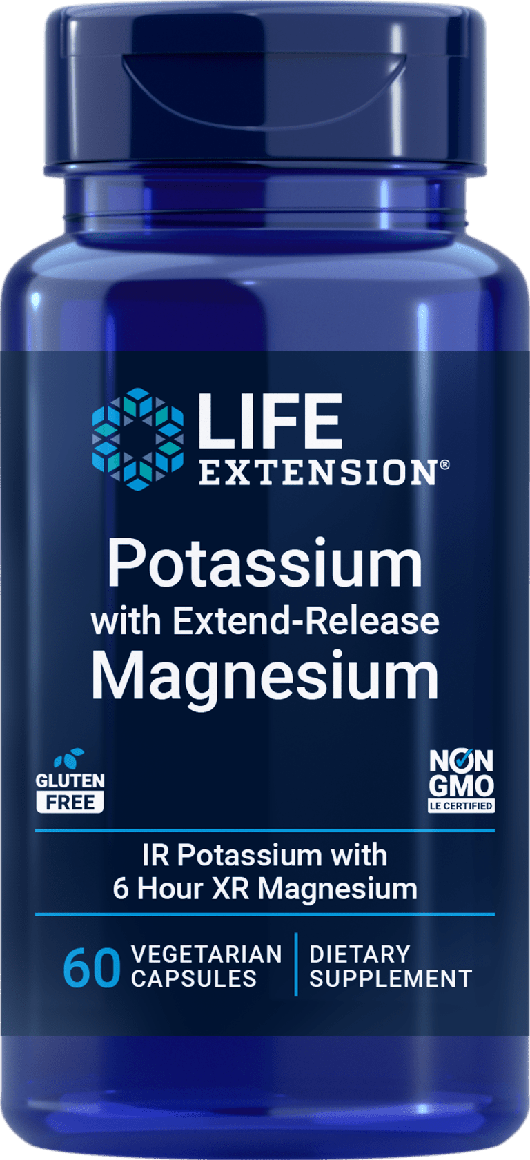 Life Extension Potassium with Extend-Release Magnesium, 60 vegetariske kapsler