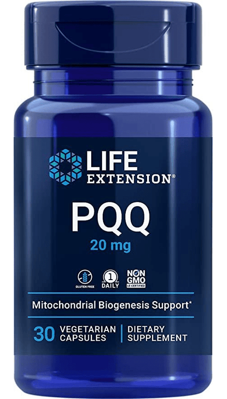 Life Extension PQQ 20 mg, 30 vegetariske kapsler for mitokondriell biogenese