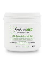 ZeoBent MED ultrafint detox-pulver med zeolitt og bentonitt, 210 g boks