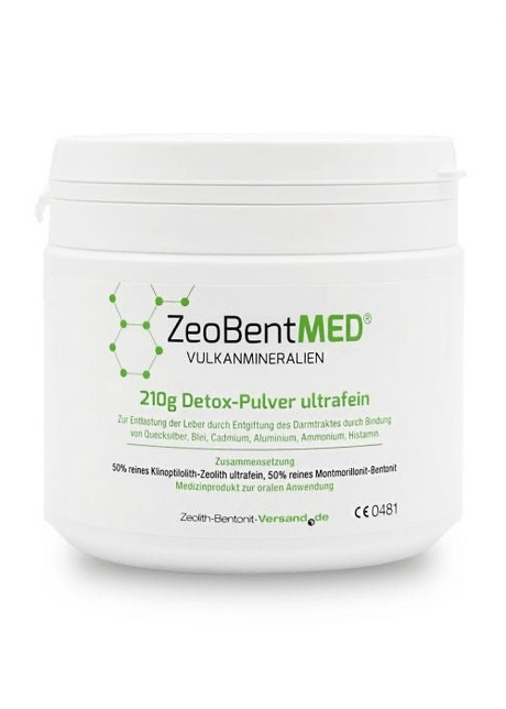 ZeoBent MED ultrafint detox-pulver med zeolitt og bentonitt, 210 g boks
