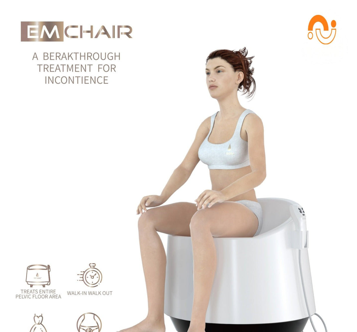 Uno Vita`s EM Chair Pro Pelvic Floor Stimulation - Uno Vita AS