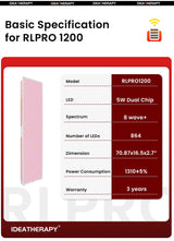 Uno Vita's RLPRO1200 LED Therapy Light (full spectrum) - Uno Vita AS