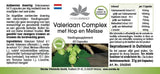 Valerian Complex med humle og sitronmelisse, 60 veganske kapsler i en praktisk emballasje.