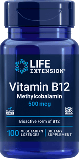 Life Extension Vitamin B12 Methylcobalamin 500 mcg, 100 vegetariske sugetabletter