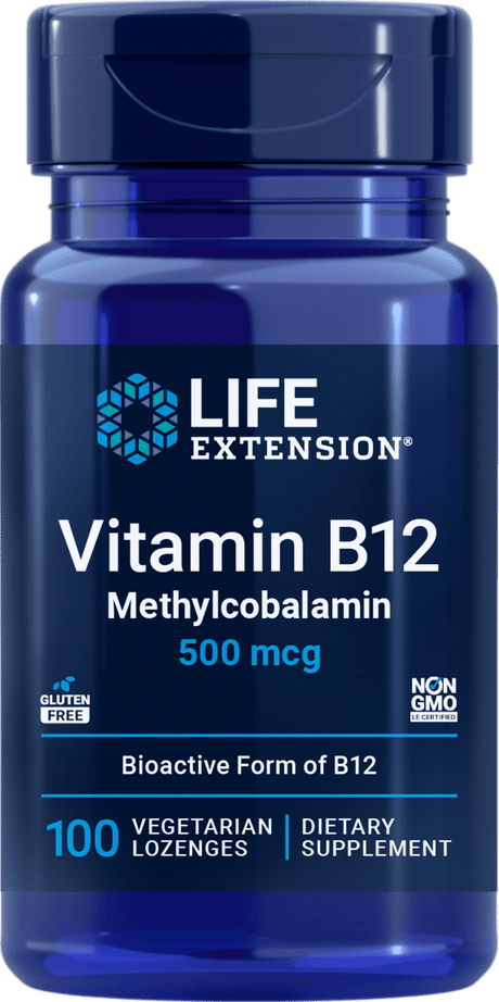 Life Extension Vitamin B12 Methylcobalamin 500 mcg, 100 vegetariske sugetabletter